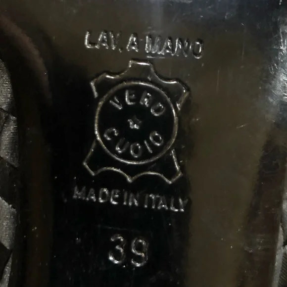 Vintage 90’s Bottega Veneta Black Classic Silk Woven Pumps EU39 US 9 ITALY RARE - Picture 15 of 16